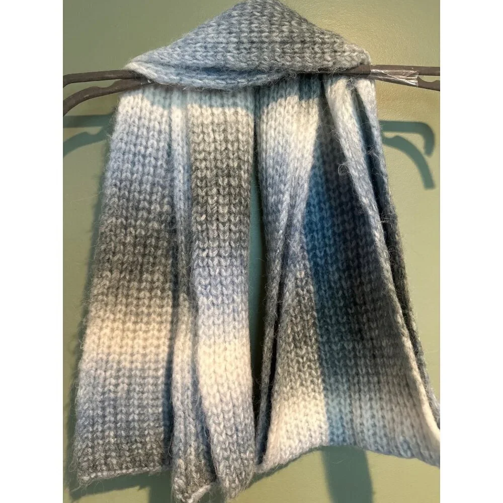 C.C. New Denim Ombre Scarf NWT Y2K Boho Festival Casual Accessory Winter Skiing